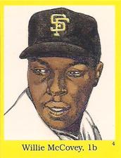 1989 The Official Hall of Fame Fun & Fact Book Stickers #4 Willie McCovey Front