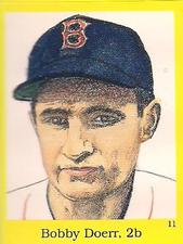1989 The Official Hall of Fame Fun & Fact Book Stickers #11 Bobby Doerr Front