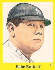 1989 The Official Hall of Fame Fun & Fact Book Stickers #47 Babe Ruth Front