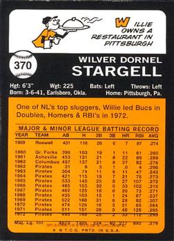 2001 Topps - Through the Years Reprints #22 Willie Stargell Back