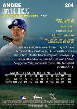 2016 Stadium Club - First Day Issue #204 Andre Ethier Back