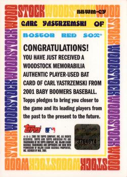 2001 Topps American Pie - Woodstock Relics #BBWM-CY Carl Yastrzemski Back