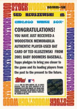 2001 Topps American Pie - Woodstock Relics #BBWM-TK Ted Kluszewski Back