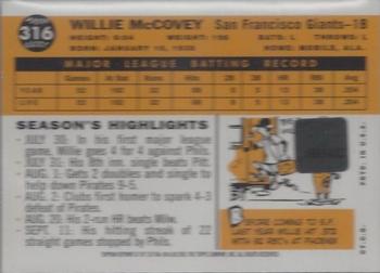 2001 Topps Archives - Autographs #TAA67 Willie McCovey Back