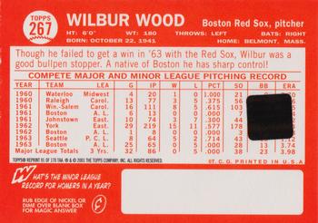 2001 Topps Archives - Autographs #TAA91 Wilbur Wood Back