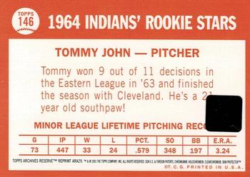 2001 Topps Archives Reserve - Rookie Reprint Autographs #ARA29 Tommy John Back