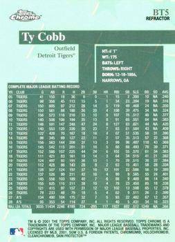 2001 Topps Chrome - Before There Was Topps Refractors #BT5 Ty Cobb  Back