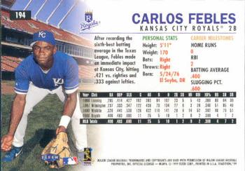 1999 Fleer Tradition #194 Carlos Febles Back