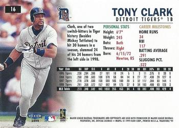 1999 Fleer Tradition #16 Tony Clark Back