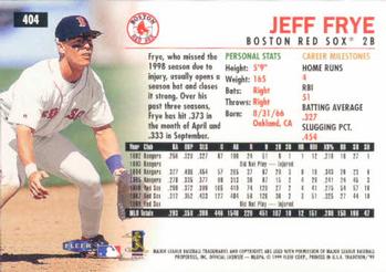 1999 Fleer Tradition #404 Jeff Frye Back