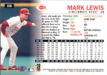 1999 Fleer Tradition #518 Mark Lewis Back