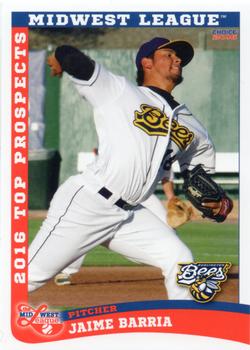 2016 Choice Midwest League Top Prospects #05 Jaime Barria Front