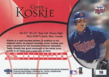 1999 Fleer Brilliants #136 Corey Koskie Back