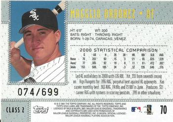 2001 Topps Gold Label - Class 2 Gold #70 Magglio Ordonez  Back