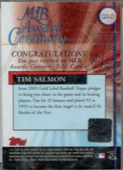 2001 Topps Gold Label - MLB Award Ceremony Relics #GLR-TS Tim Salmon Back