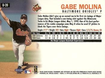 1999 Fleer Tradition Update #U-20 Gabe Molina Back