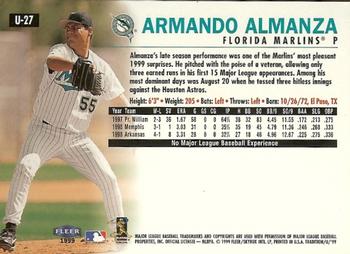 1999 Fleer Tradition Update #U-27 Armando Almanza Back