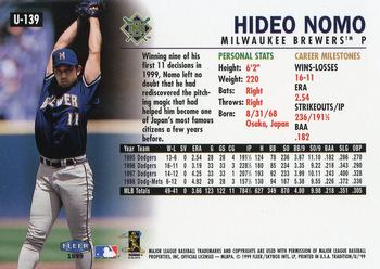 1999 Fleer Tradition Update #U-139 Hideo Nomo Back