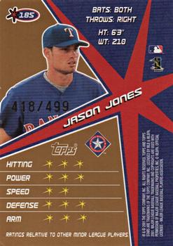 2001 Topps Stars - Gold #185 Jason Jones Back