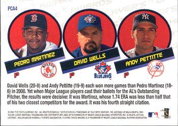 2001 Topps Stars - Player's Choice Awards #PCA4 Pedro Martinez / David Wells / Andy Pettitte Back