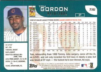 2001 Topps Traded & Rookies - Gold #T16 Tom Gordon Back