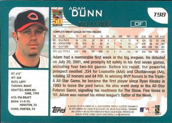 2001 Topps Traded & Rookies - Gold #T98 Adam Dunn Back