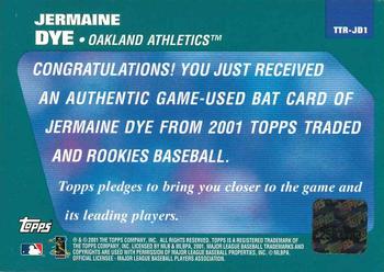 2001 Topps Traded & Rookies - Relics #TTR-JD Jermaine Dye Back