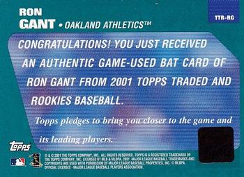 2001 Topps Traded & Rookies - Relics #TTR-RG Ron Gant Back