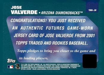 2001 Topps Traded & Rookies - Rookie Relics #TRR-JV Jose Valverde Back