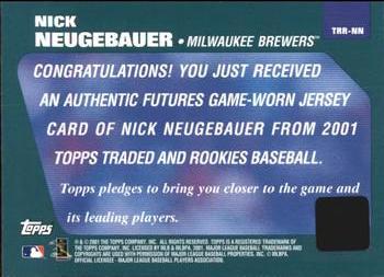 2001 Topps Traded & Rookies - Rookie Relics #TRR-NN Nick Neugebauer Back