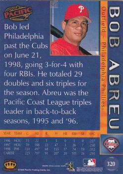 1999 Pacific #320 Bob Abreu Back