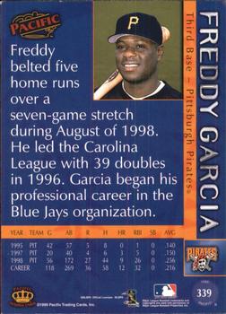 1999 Pacific #339 Freddy Garcia Back