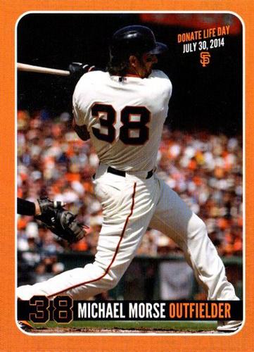 2014 San Francisco Giants Community Fund Donate Life Day 4-in-1 Card #1 Michael Morse Front
