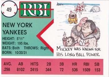 1992 RBI Magazine #49 Mickey Mantle Back