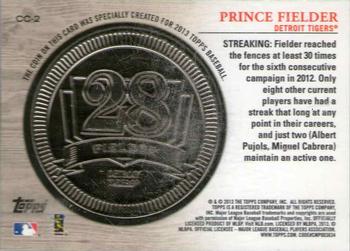 2013 Topps - Million Dollar Chase Coins #CC-2 Prince Fielder Back
