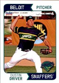 2016 Choice Beloit Snappers #09 Dustin Driver Front