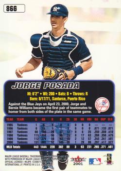 2001 Ultra - Gold Medallion #86G Jorge Posada  Back
