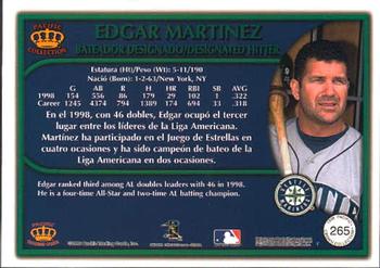 1999 Pacific Crown Collection #265 Edgar Martinez Back