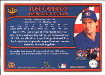 1999 Pacific Crown Collection #291 Jose Canseco Back