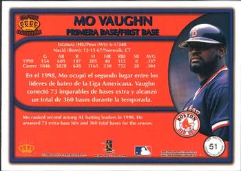 1999 Pacific Crown Collection #51 Mo Vaughn Back