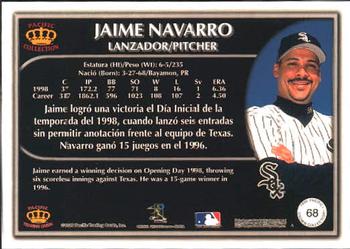 1999 Pacific Crown Collection #68 Jaime Navarro Back