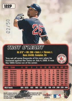 2001 Ultra - Platinum Medallion #122P Troy O'Leary  Back