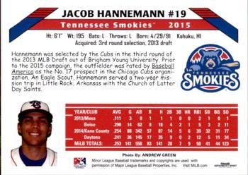 2015 Grandstand Tennessee Smokies #NNO Jacob Hannemann Back