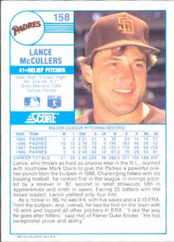 1989 Score #158 Lance McCullers Back