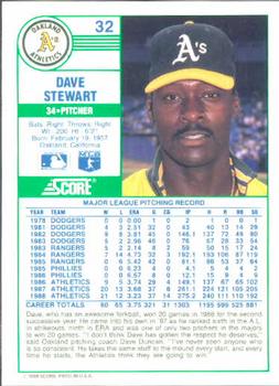 1989 Score #32 Dave Stewart Back