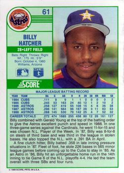 1989 Score #61 Billy Hatcher Back