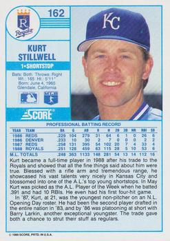 1989 Score #162 Kurt Stillwell Back