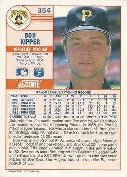 1989 Score #354 Bob Kipper Back