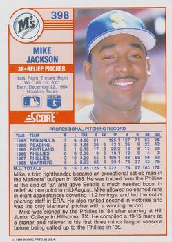 1989 Score #398 Mike Jackson Back