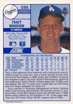 1989 Score #586 Tracy Woodson Back